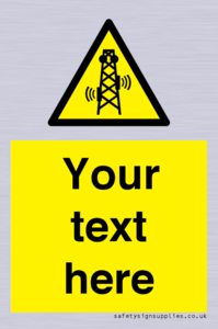 Custom warning RF radiation transmitter